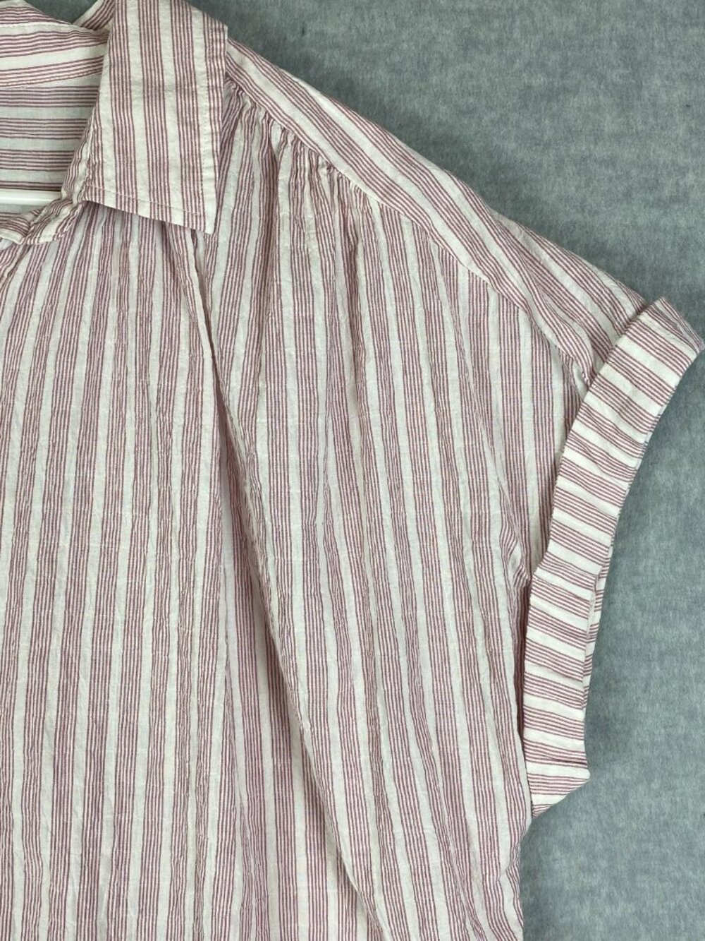 ANA Red & White Striped Button-Up Short Sleeve Shirt – Women Sixe XL - Picture 3 of 6